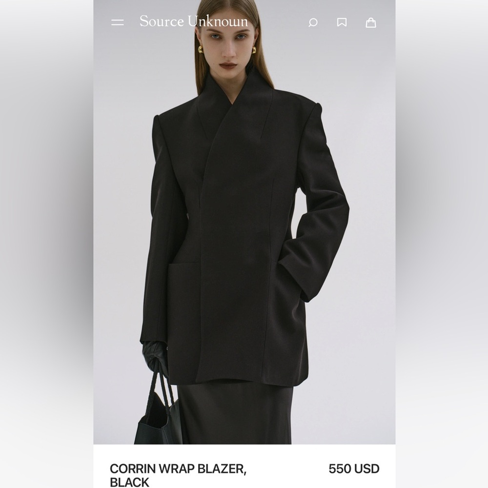 Source Unknown Black Tailored Blazer (still on their website for preorder)